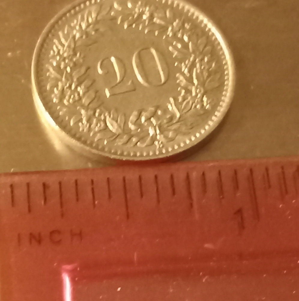 Switzerland 20 Rappen Coin - Picture 3 of 5